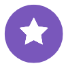 Purple circle around white star shape